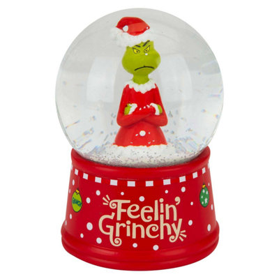 Grinch Christmas Snow Globe Festive Ornament Gift 14Cm X 10Cm Red X 1 from B&Q