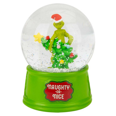 Grinch Christmas Snow Globe Festive Ornament 10Cm X 8Cm Green X 1 from B&Q