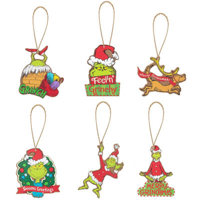 Grinch Christmas Tree Hanging 3D Decoration 8Cm X 6Cm X 6 Pack from B&Q