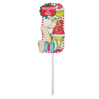 Grinch Christmas Decorative Sign Naughty Or Nice 18 Pack from B&Q