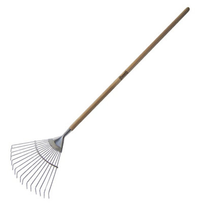 Wilkinson Sword Stainless Steel Fan Lawn Rake With Ash Handle 1.7M 1111120W from B&Q