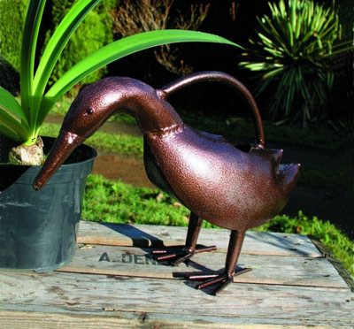  - Duck Shaped Bronze Effect Ornamental Watering Can Garden Decoration