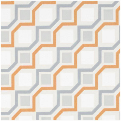 B&Q -  Geometric Wallpaper Orange/cream/beige/grey Cubic Mango Non-Woven Paste The Wall