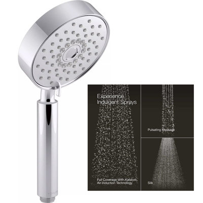 Mira Kohler Purist Four Function Handshower Shower Head Chrome 4 Mode Kayalyst Tech from B&Q