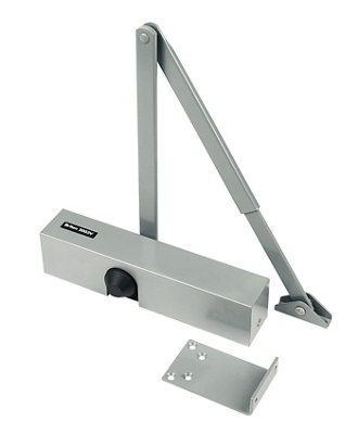 Briton 2000 Series Silver Effect Aluminium Surface-Mounted Door Closer from B&Q