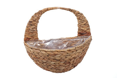 Smart Garden Natural Hyacinth Semi-Circle Hanging Basket 16In