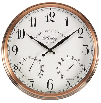 B&Q -  Smart Garden Outdoor Henley Garden Wall Clock & Thermometer 30.5CmBattery Powered Outside Clock - Image 4