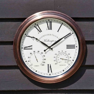 Smart Garden Mollington Garden Wall Clock Thermometer 15" Garden Outdoor Indoor Brown 5062010 - Image 5
