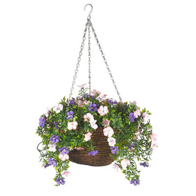 Smart Garden Stunning Colourful Artificial Petunia Hanging Flower Basket - 30Cm - Image 2