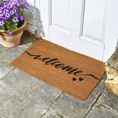 Smart Garden Marco Paul Non Slip Natural Coir Door MatWelcome from B&Q