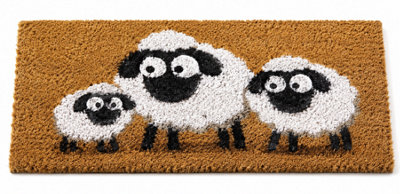 B&Q -  Natural Coir Doormat Insert With Pvc Backing Dolly & Friends Design 53 X 23Cm