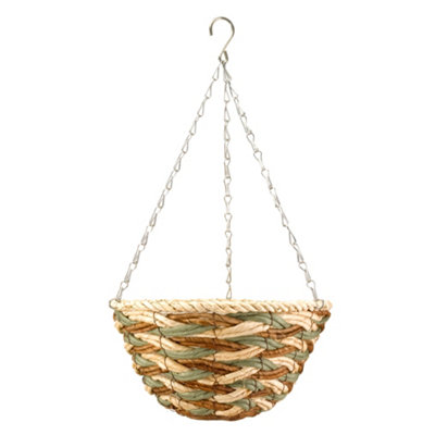 Smart Garden Trinity Weaved Brown & Green Semi-Circle Plastic Hanging Basket30Cm from B&Q