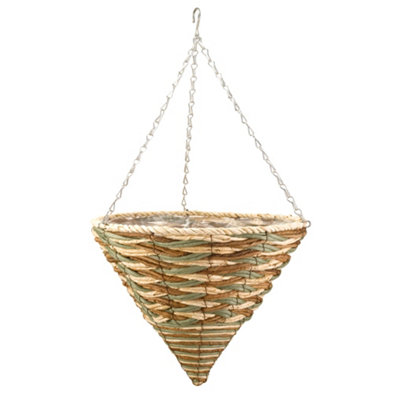 Smart Garden Trinity Weaved Brown & Green Cone Plastic Hanging Basket36Cm from B&Q