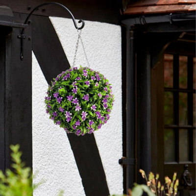 Marco Paul Artificial Hanging Topiary White Rose Ball from B&Q