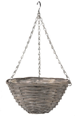B&Q -  Sable Willow Grey Round Hanging Basket31Cm