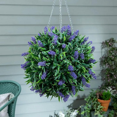 Marco Paul Artificial Lavender Hanging Topiary Ball from B&Q