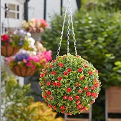 Smart Garden Marco Paul Hanging Artificial Flower BallRed Roses from B&Q