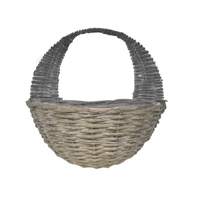 B&Q -  Sable Willow Grey Semi-Circle Hanging Basket