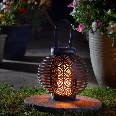 Smart Garden Solar Ferrara Flaming Torch Lantern Led Light Candle Silhouette from B&Q