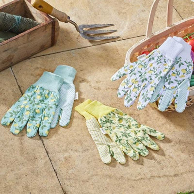 3X Briers Sicilian Lemon All Rounder Gardening Utility Garden Grip Gloves Medium from B&Q