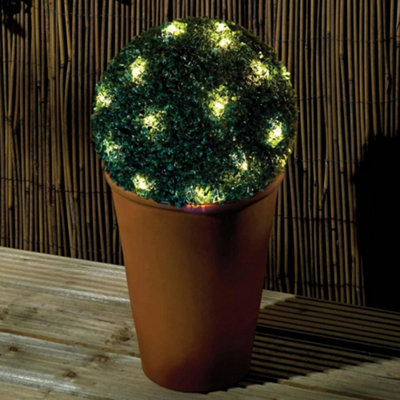 Hanging Solar Led Artificial Topiary Ball 28Cm from B&Q