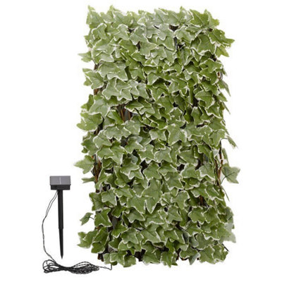 Primrose Artificial Expandable Ivy Hedge Garden Screening Trellis With Solar Powered Led Lights 180Cm from B&Q
