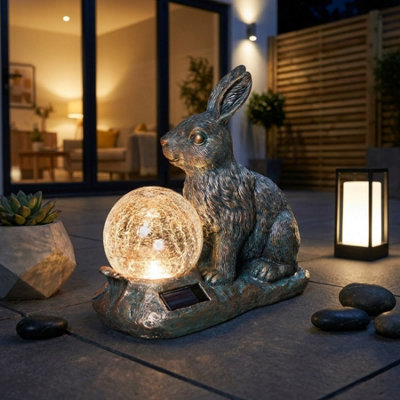 Garden Greatness Rabbit Solar Crackle Ball Light from B&Q