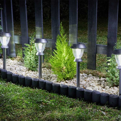 Smart Garden 4 Pack Solar Powered Stake Lights 10 Lumen Outdoor Garden Pathway Flowerbed Lighting from B&Q