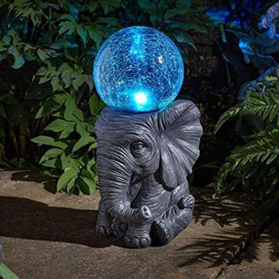 Marco Paul Solar Powered Colour Changing Led Elephant Garden Ornament from B&Q