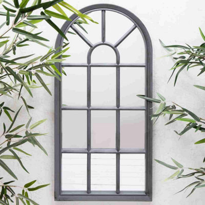 Annibells Grey Arched Window Style Mirror (9340) from B&Q