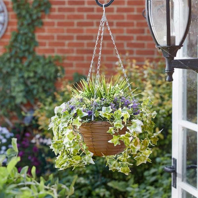 Smart Garden Lilac Bloom Flower Topiary Regal Hanging Basket Artificial 5611009 from B&Q