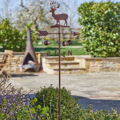 B&Q -  Stag Windvane Wind Weather Vane Mobile Brushed Copper 170Cm
