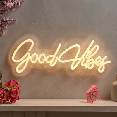 Neonesque Good Vibes Led Neon Sign from B&Q