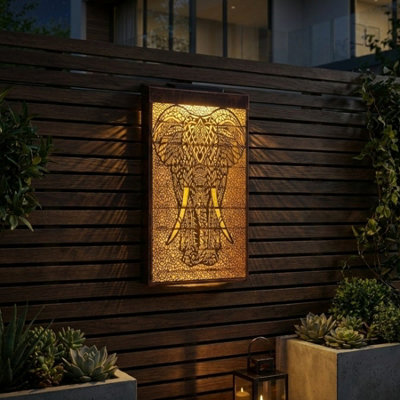 Lunaria Elephant Solar Panel Wall Art from B&Q