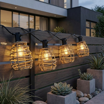 Garden Greatness Lumi 10 Pack Rattan Solar String Lights from B&Q