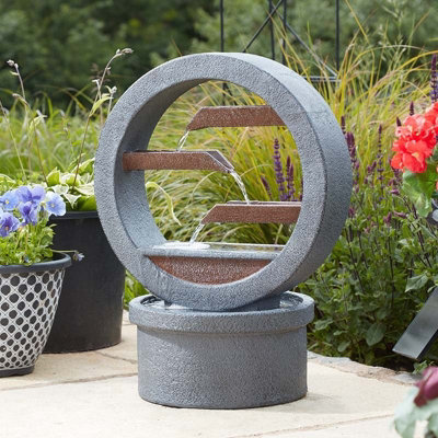 B&Q -  Solar Omega Cascade Garden Water Feature Fountain Waterfall Modern