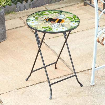 Smart Garden Glass Table With Bee Design 45 X 60Cm Foldable Indoor & Outdoor from B&Q