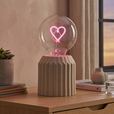 Maison Heart Neon Effect Led Table Lamp from B&Q