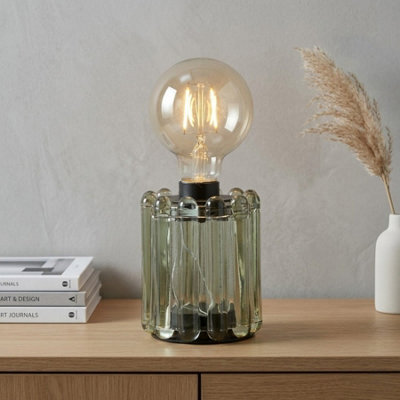 Garden Greatness Olive Bulb Milan Glass Table Lamp from B&Q