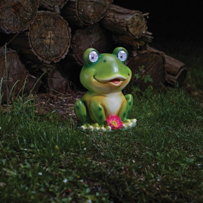 Smart Solar Blinkin Green Hand Painted Effect Frog Solar-Powered Led Outdoor Decorative Light from B&Q