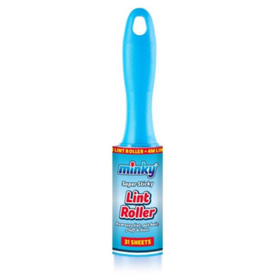 Minky Lint Roller 4MSuper Sticky Clothes & Pet Hair Remover RollerPremium Lint Remover Roller With Ergonomic Handle from B&Q
