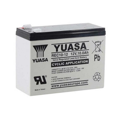 Yuasa Rec10-12 10Ah 12V Agm Vrla Battery(F1 4.8mm) from B&Q