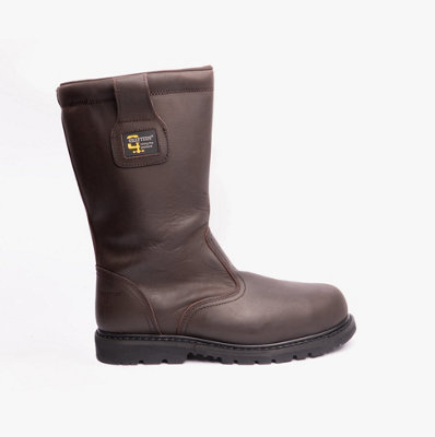 Grafters Grafters Knox Mens Rigger Safety Boots Oily BrownUk-Size-12 Brown from B&Q