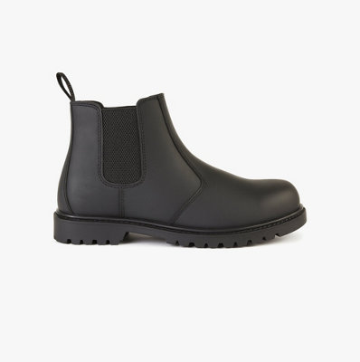 Grafters Grafters M539A Unisex Leather Chelsea Safety Boots BlackUk-Size-11 Black from B&Q