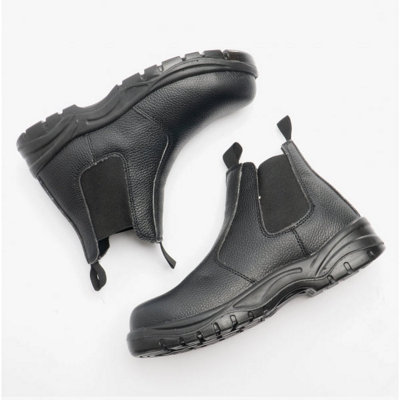 Grafters Grafters M955A Mens Leather Chelsea Safety Boots BlackUk-Size-7 Black from B&Q