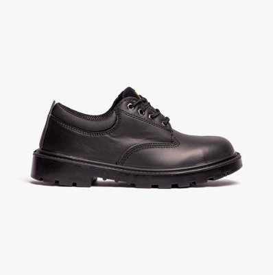 Grafters Grafters Contractor Unisex Leather Safety Shoes BlackUk-Size-4 Black from B&Q