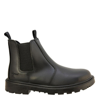 Grafters Unisex Black Leather Safety Dealer BootGrinderBlack Leather9 Uk from B&Q
