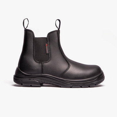 Grafters Grafters M9502A Mens Leather Super Wide Dealer Safety Boots BlackUk-Size-10 Black from B&Q