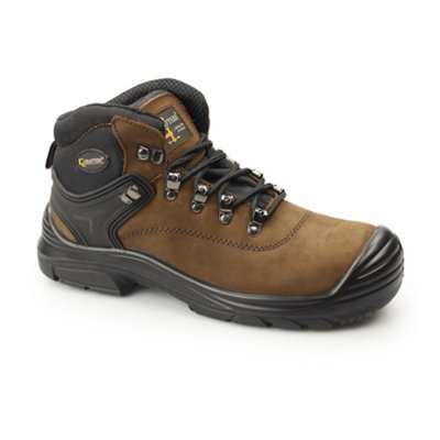 Grafters Grafters M9508B Mens Leather Super Wide Safety Boots BrownUk-Size-14 Brown from B&Q