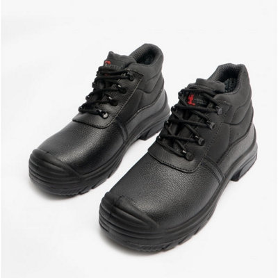 Grafters Grafters M9548A Mens Leather Super Wide Chukka Safety Boots BlackUk-Size-9 Black from B&Q
